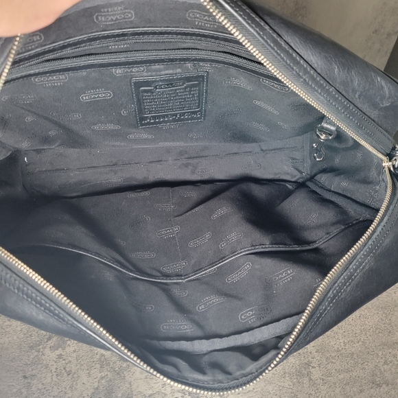 COACH Unisex Bag 70181 HUDSON COMMUTER C Briefcase Shoulder Bag Black Leather - Picture 5 of 6